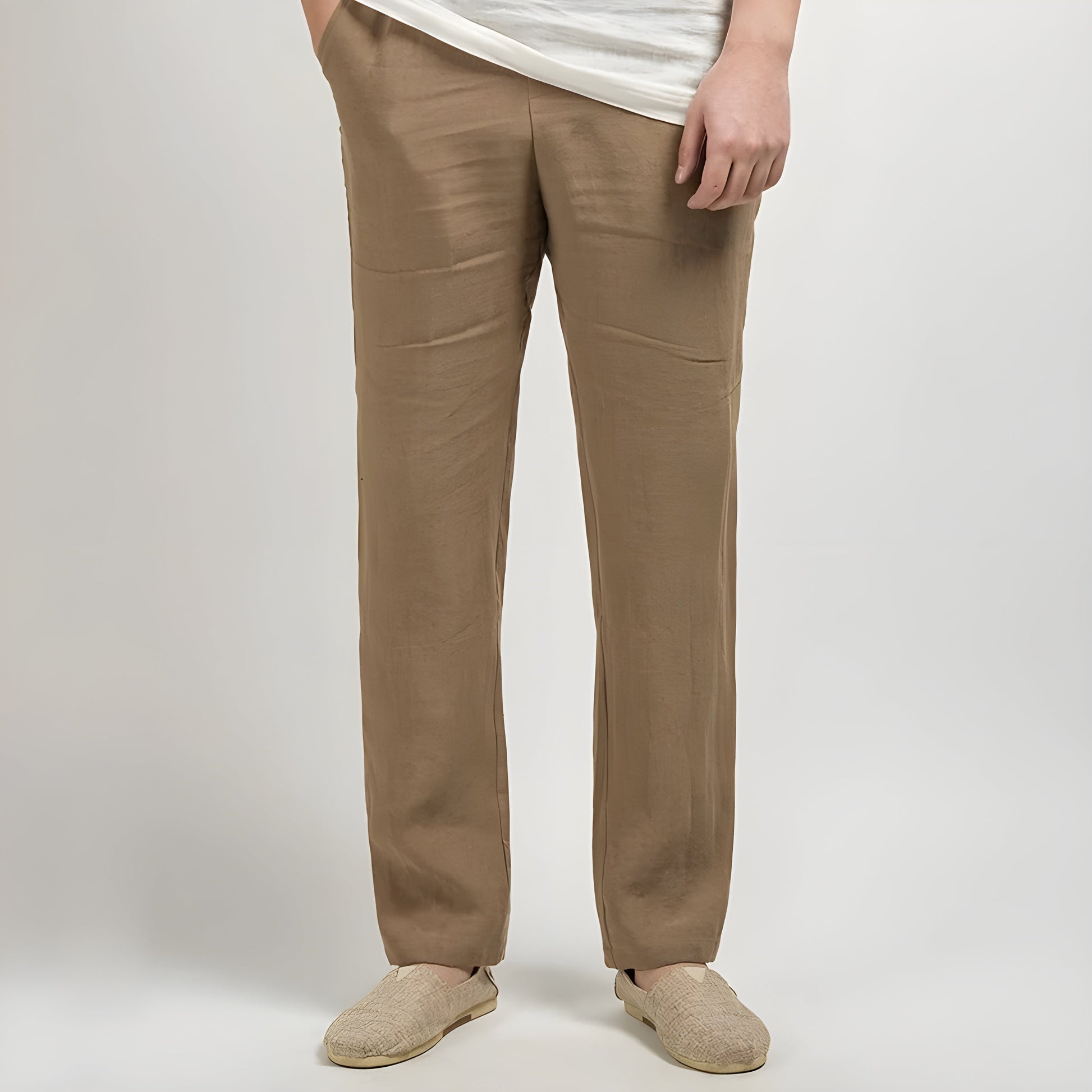 Hampton linen pants straight-cut ankle-length cotton-linen blend smart casual breathable trousers