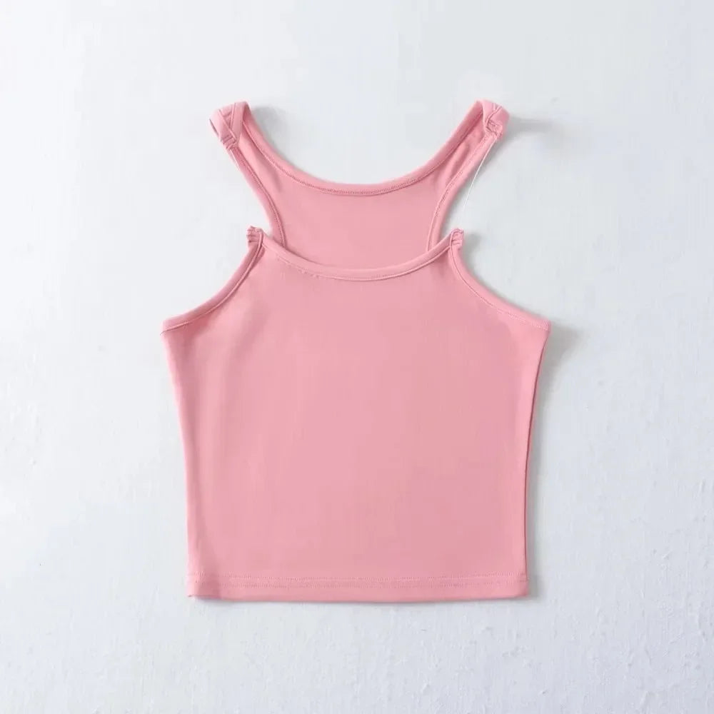 Women's nude invisible tank top slim fit with hidden shoulder straps soft breathable layering essential