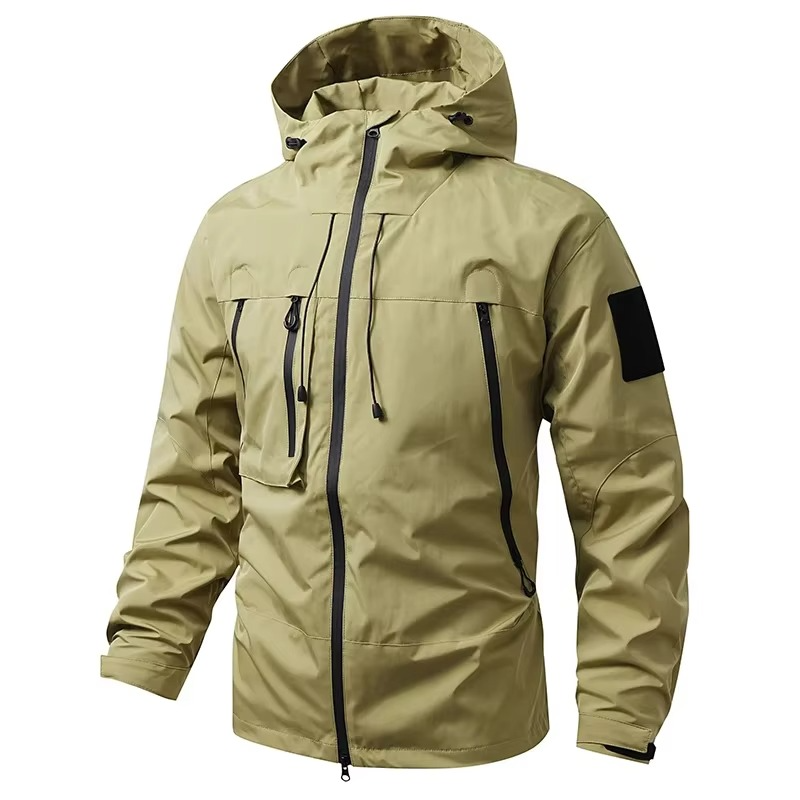 Unisex waterproof windbreaker jacket streamlined silhouette for hiking camping all-weather outdoor adventures