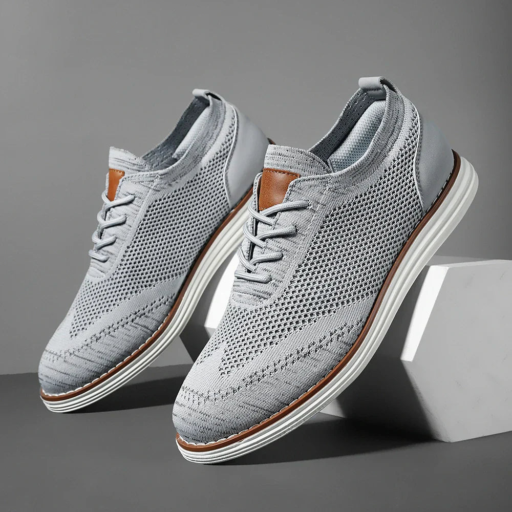 Men's Arlo knit sneakers breathable woven upper with leather accents smart-casual style
