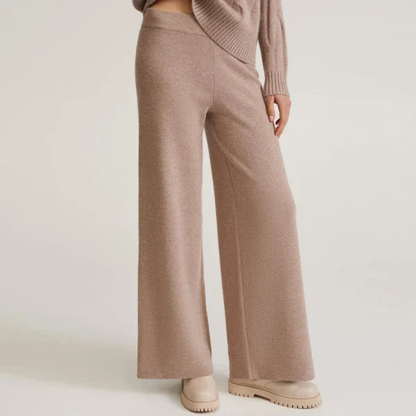 Women's cashmere turtleneck knit set relaxed draped fit cozy cable-knit texture everyday luxury