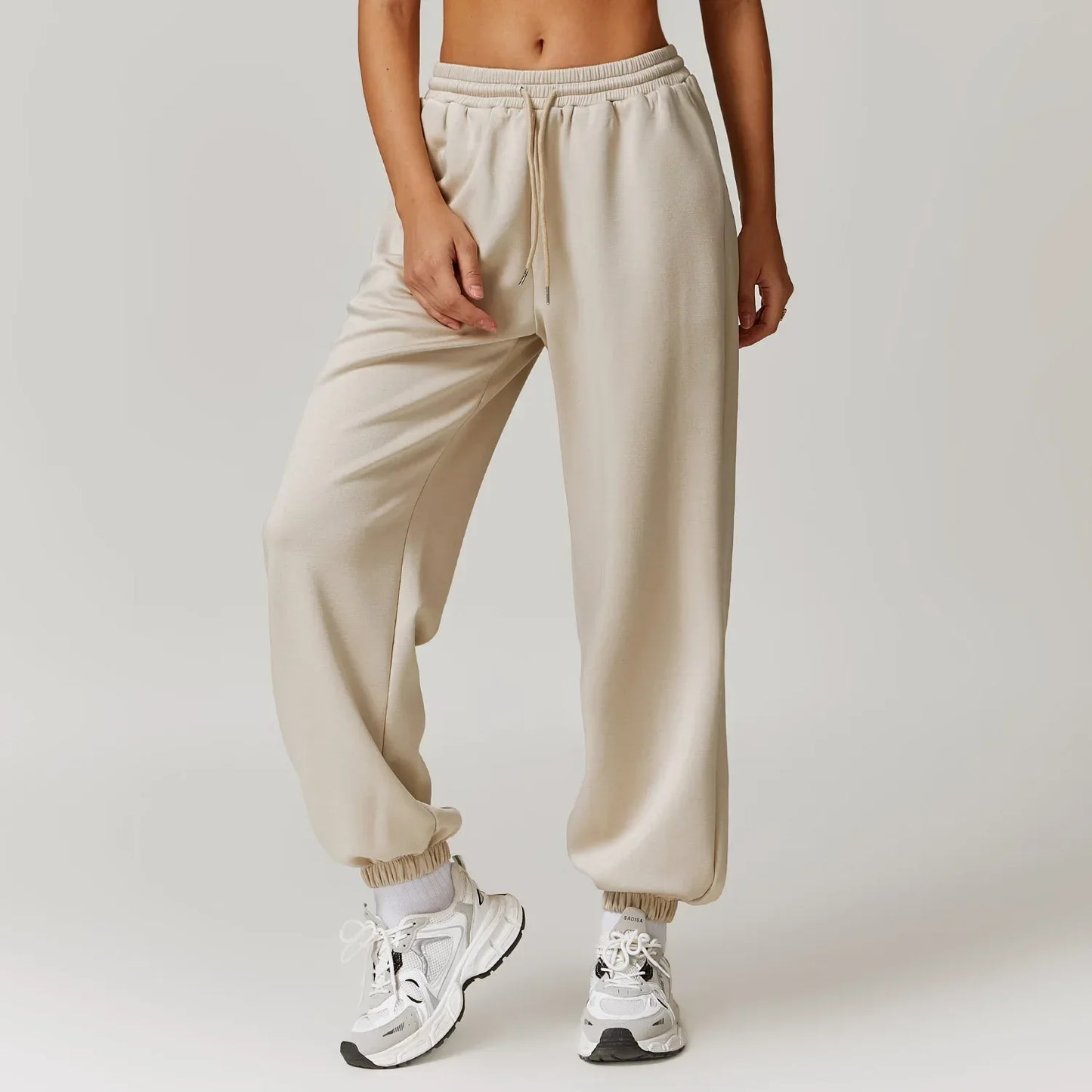 Women's black straight-leg yoga sweatpants cotton-spandex blend, versatile workout-to-lounge comfort fit