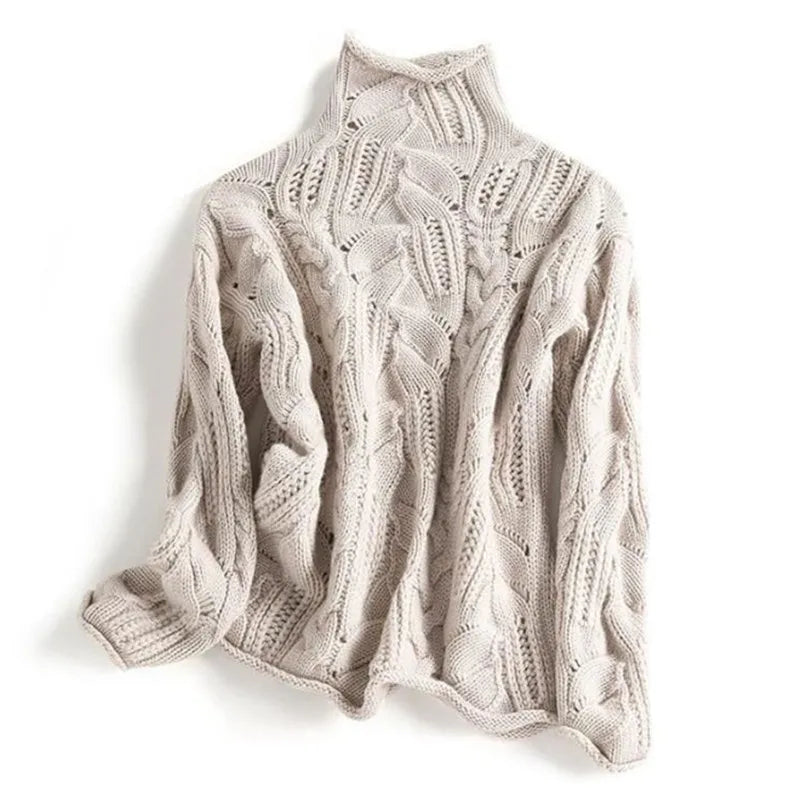 Ori unisex wool-cashmere blend sweater with sculpted hand-knit details for everyday luxury
