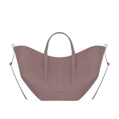 Women's black PU leather tote bag winged design large capacity elegant work shoulder bag