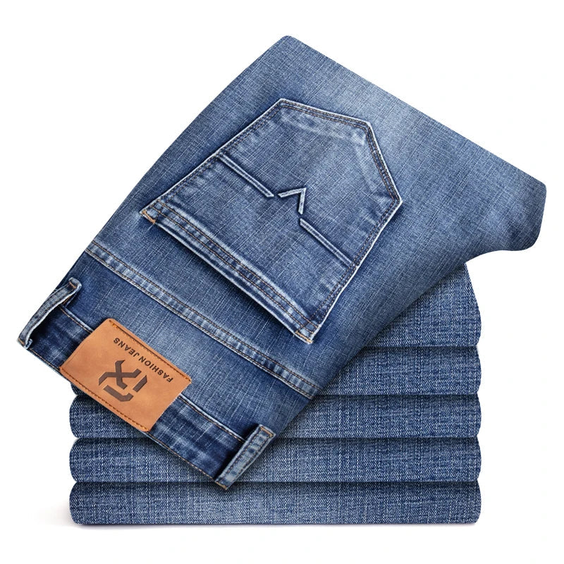 Delan men's vintage wash stretch denim jeans flexible fit for all-day comfort everyday wear