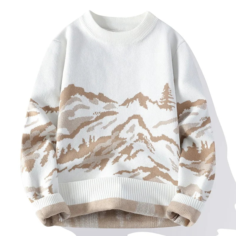 Avalon retro print knit sweater relaxed fit soft breathable fabric for cozy winter walks