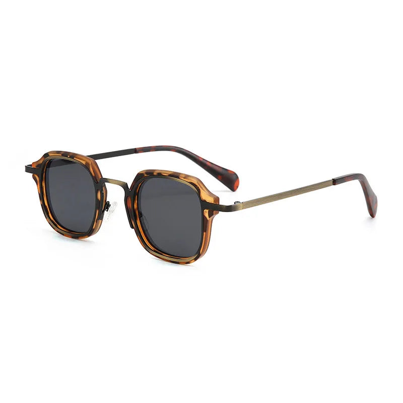 TrendAura Maverick unisex punk square sunglasses matte metal frame polarized UV400 lenses bold geometric style
