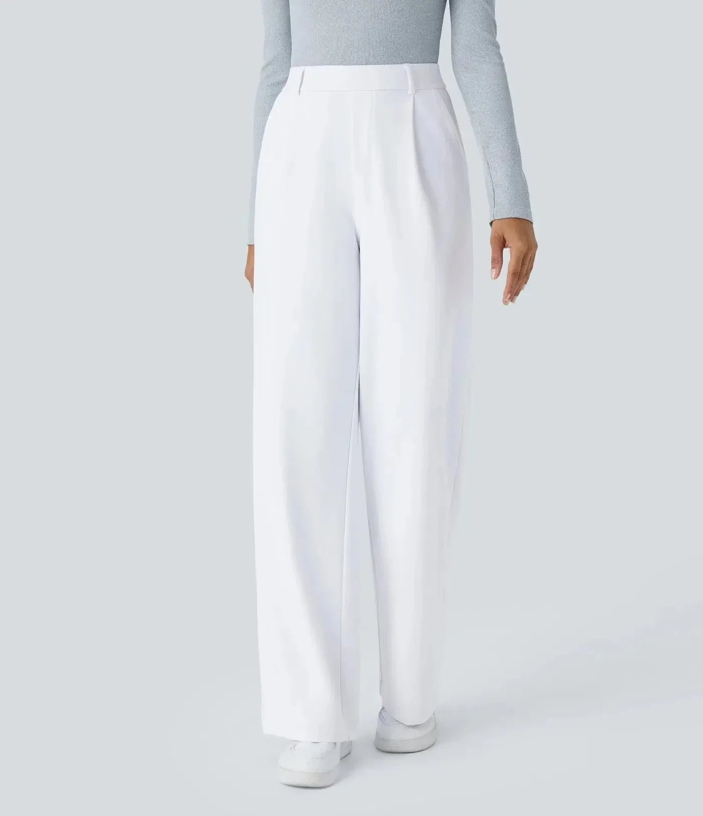 Donna wide-leg trousers high waist pleats tailored chic silhouette office-to-evening style