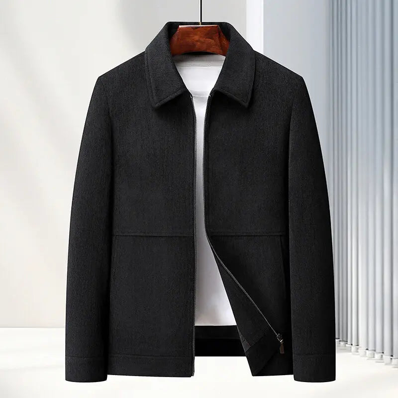 Belmonte woven jacket mid-length straight cut breathable polyester spandex blend for urban professionals
