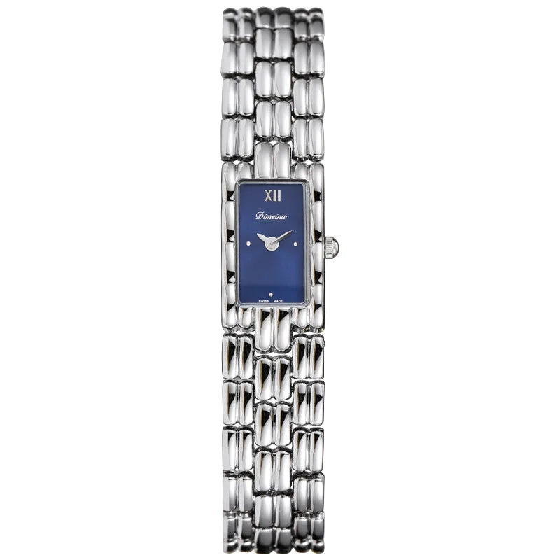 Women's Isla rectangle watch silver link bracelet Roman numeral dial elegant formal timepiece