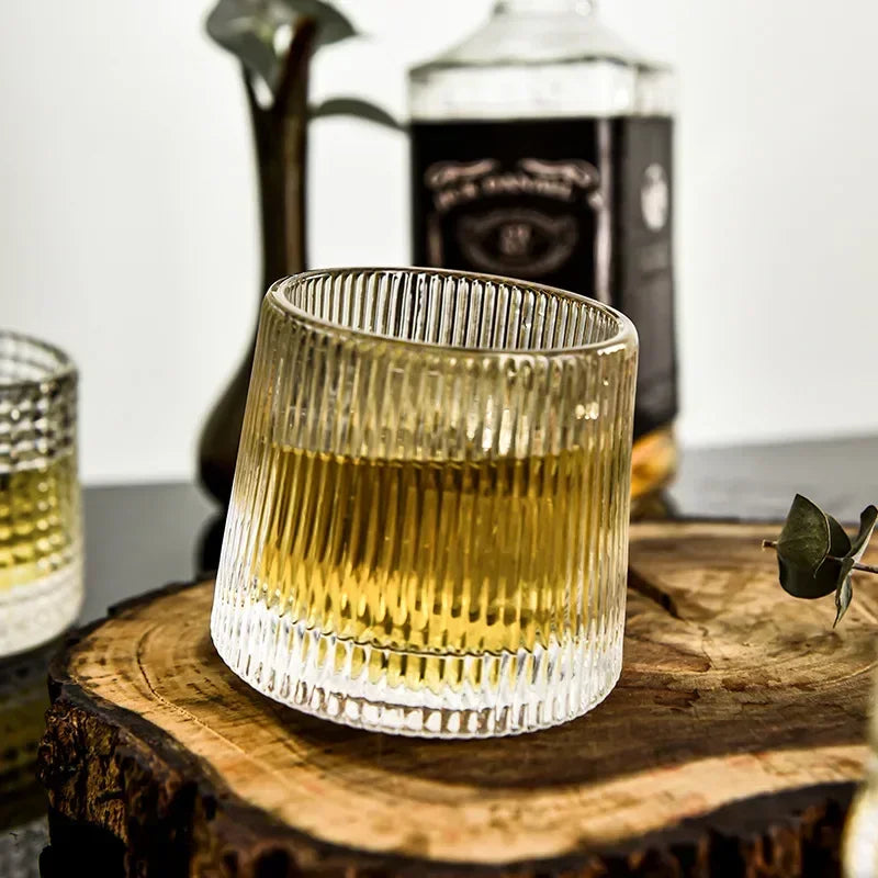 Unbreakable stag whiskey glass for men, durable design with unique engraved stag pattern