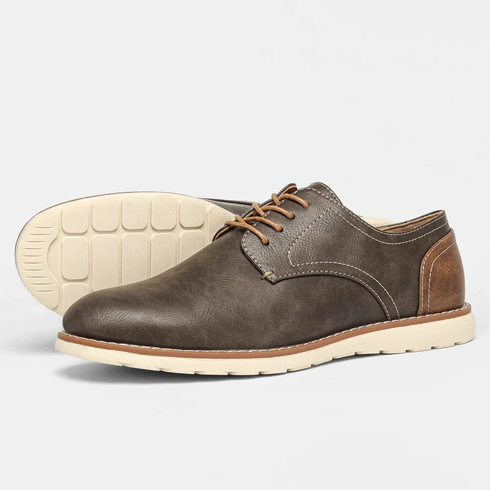 Manuel Calvo men brown leather oxford shoes smart casual EVA cushioned sole all-day comfort