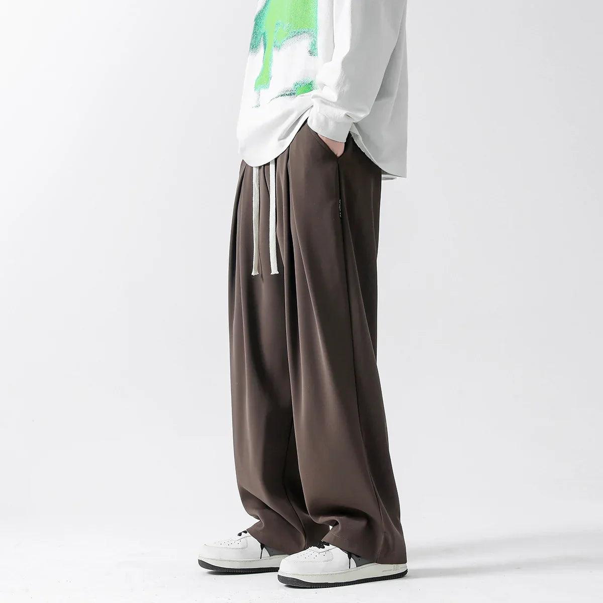 Lyndon ice silk wide-leg sweatpants unisex breathable anti-wrinkle relaxed summer lounge pants