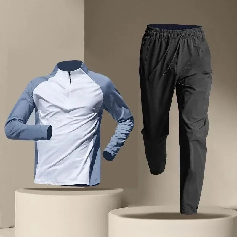 Helix two-piece ice silk tracksuit lightweight breathable training set for elite athletes