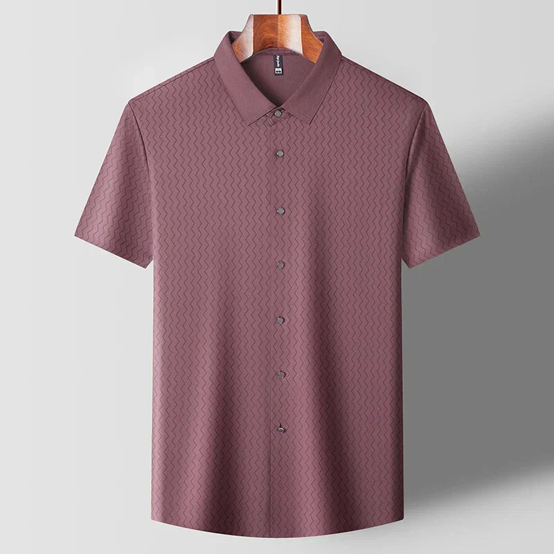 Men's Asmont striped shirt lightweight breathable fabric versatile work casual polished slim fit
