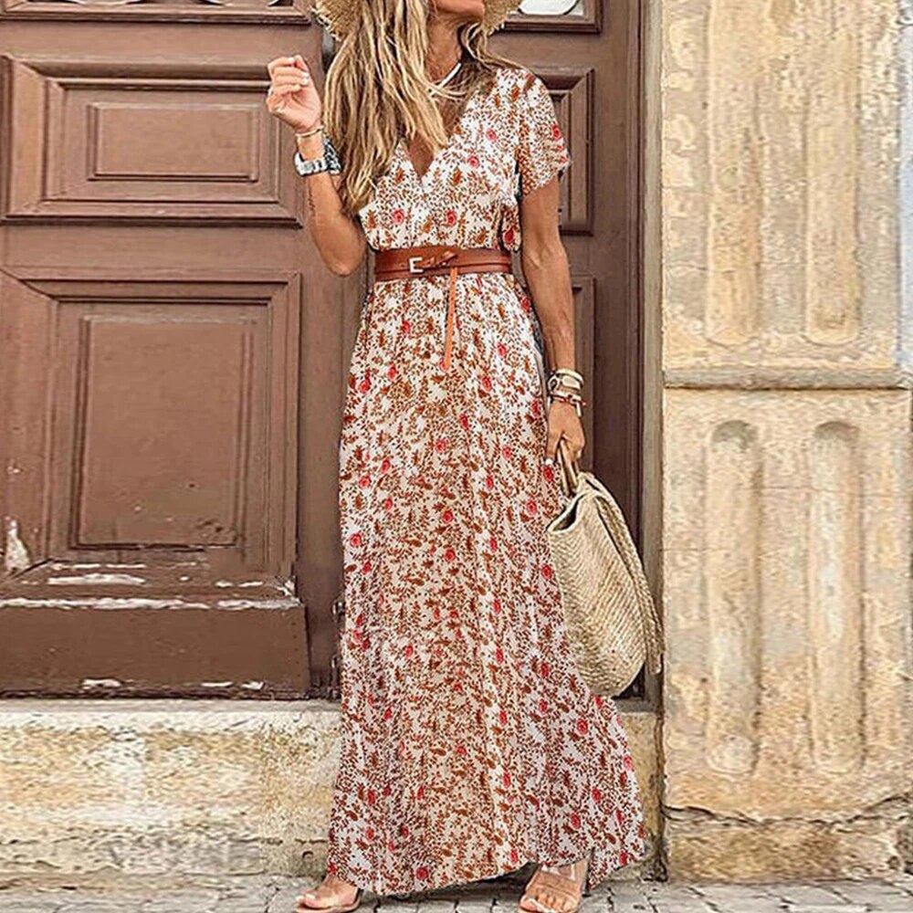Carol bohemian long robe women handmade lightweight soft flowing silhouette artisan crafted spring elegance