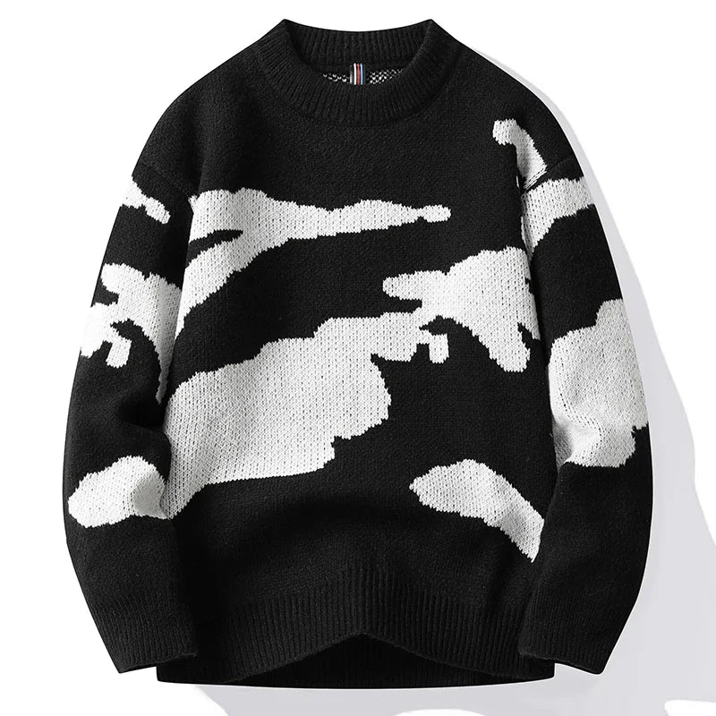 Nimbus long sleeve knit sweater soft cloud pattern breathable premium casual layering top