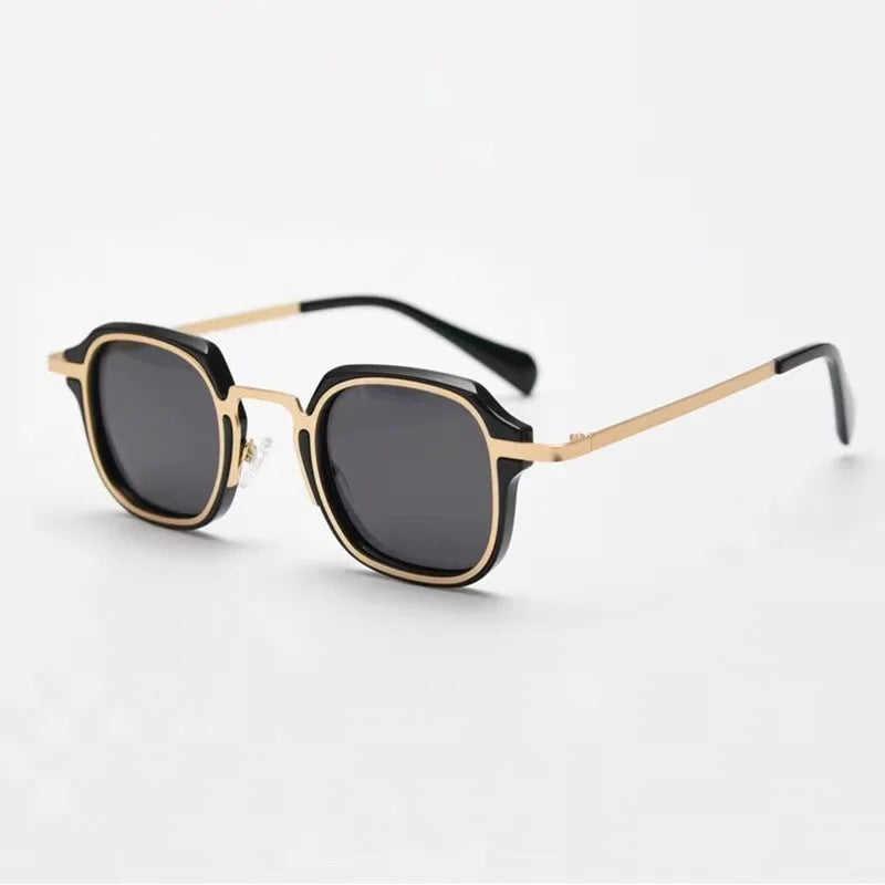 TrendAura Maverick punk square sunglasses matte metal frame UV400 polarized lenses unisex bold style