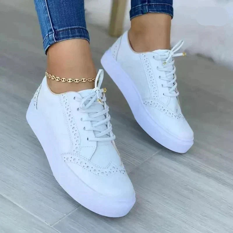 Harper | Women's Platform Sneakers Lace-Up Brogue Detail