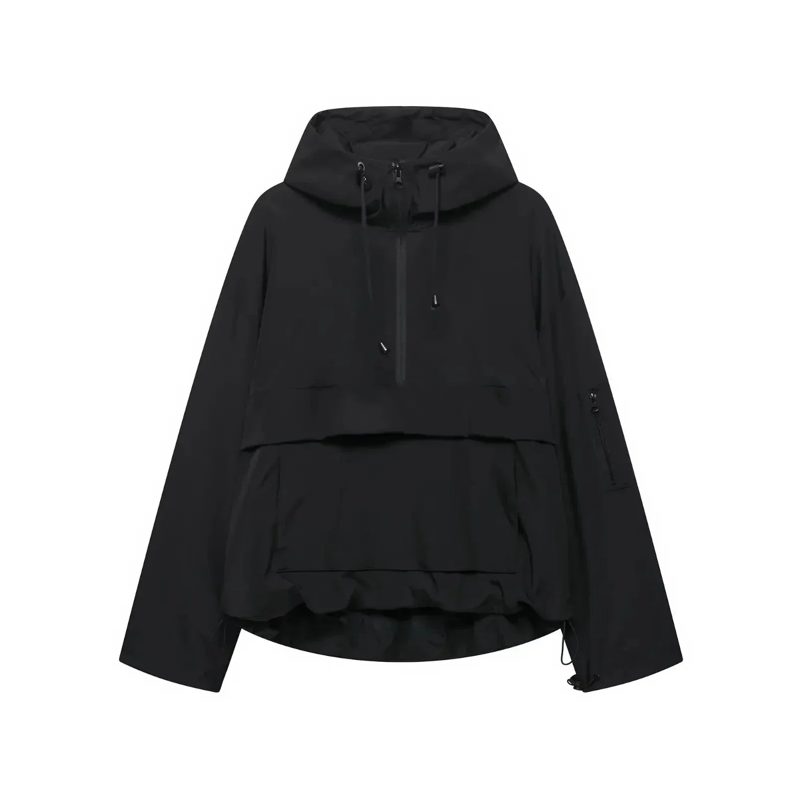 Women's minimal hooded ski jacket sleek structured fit for outdoor winter layering