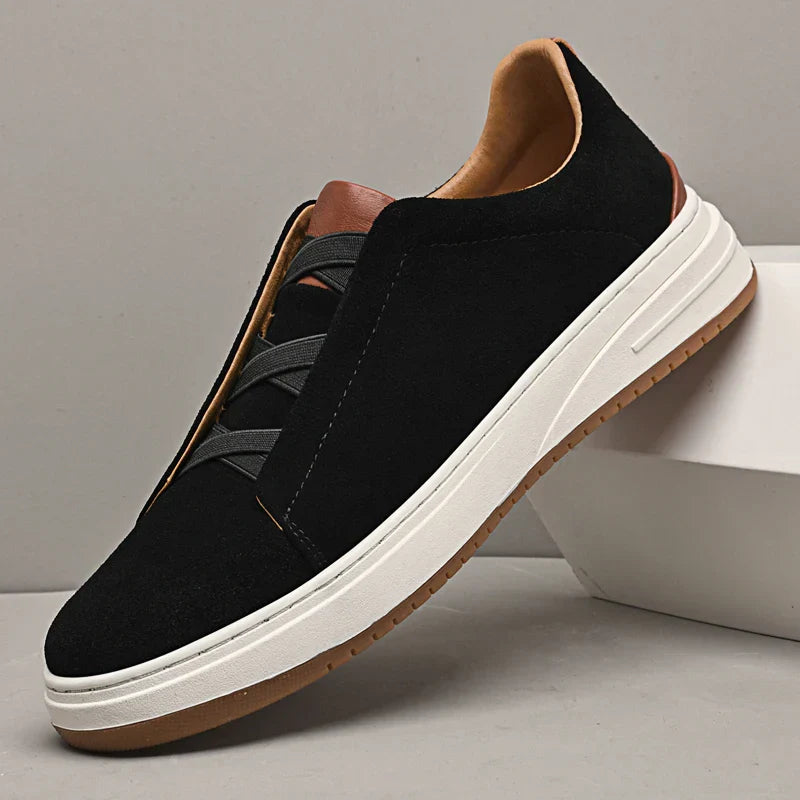 Men's TrendAura Rhenard low-profile suede sneakers with cushioned insole in classic neutral tone
