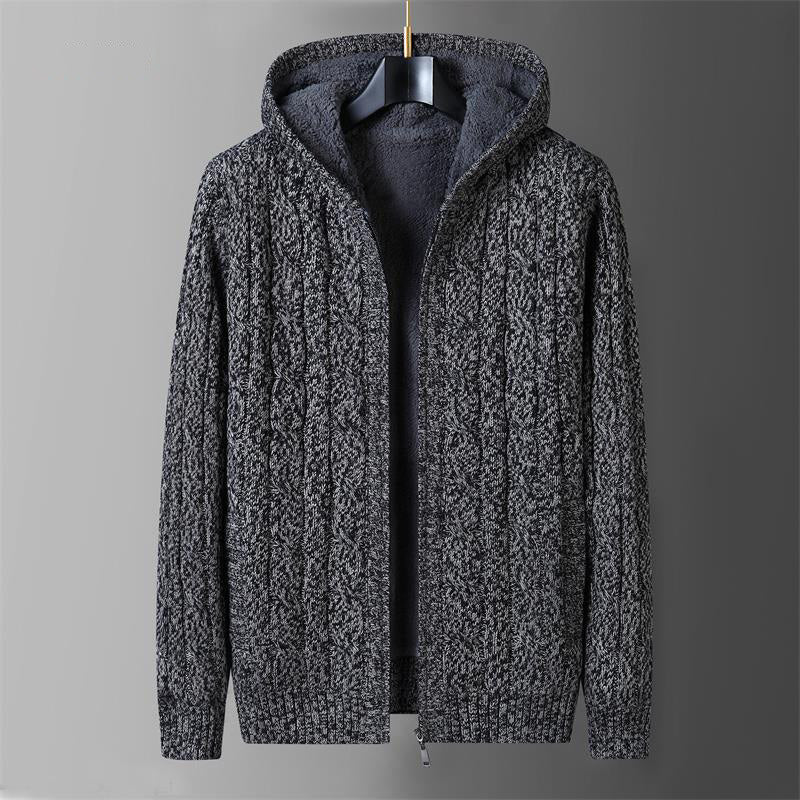 Men's wool knitted sweater refined silhouette, fully wool-lined interior, premium cold weather style