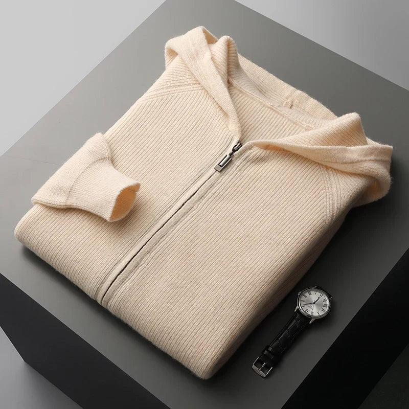 Men's Jordan premium wool zip-up sweater tailored fit ribbed cuffs classic versatile knit