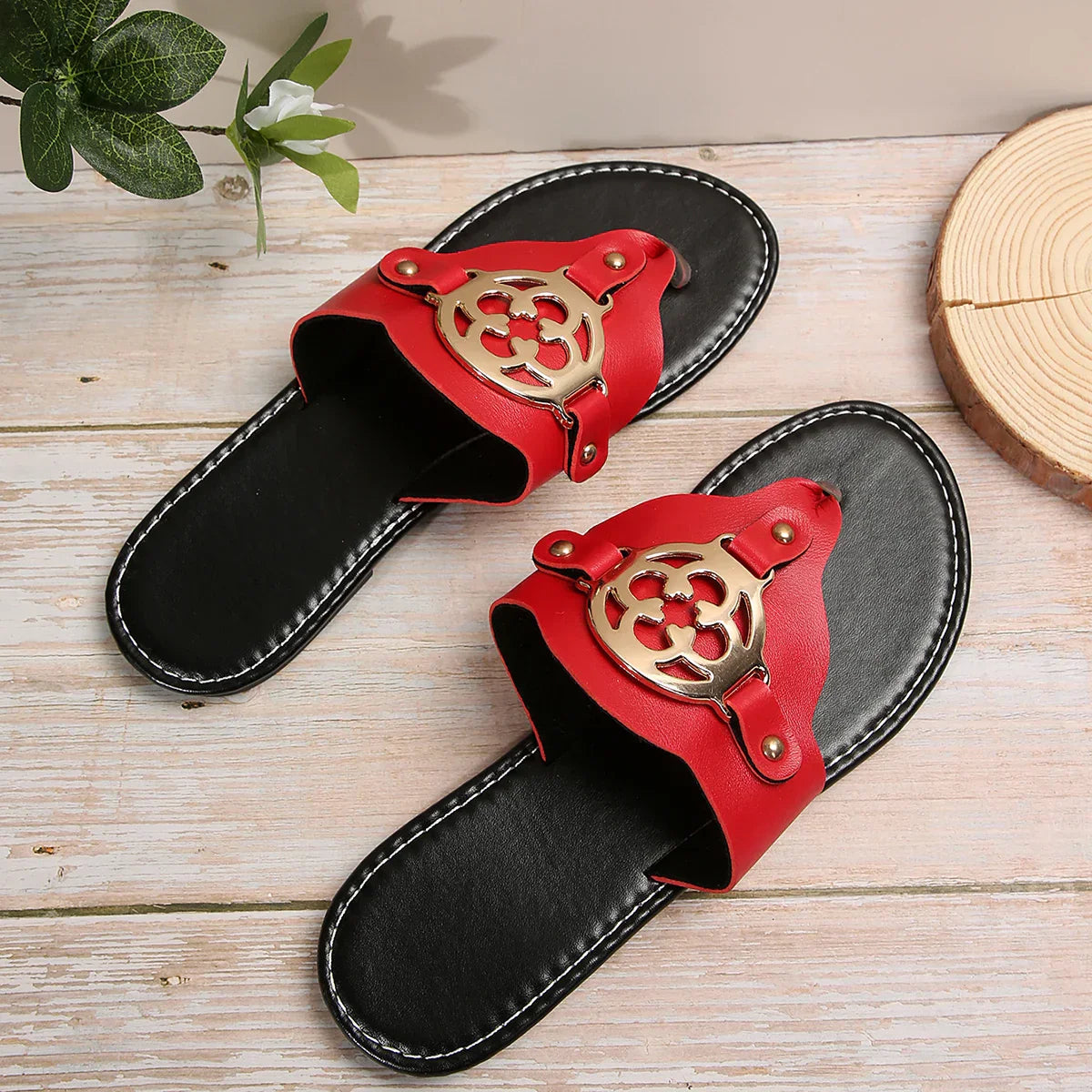 Women's open-toe flat sandals in neutral tone with breathable open silhouette for effortless summer style