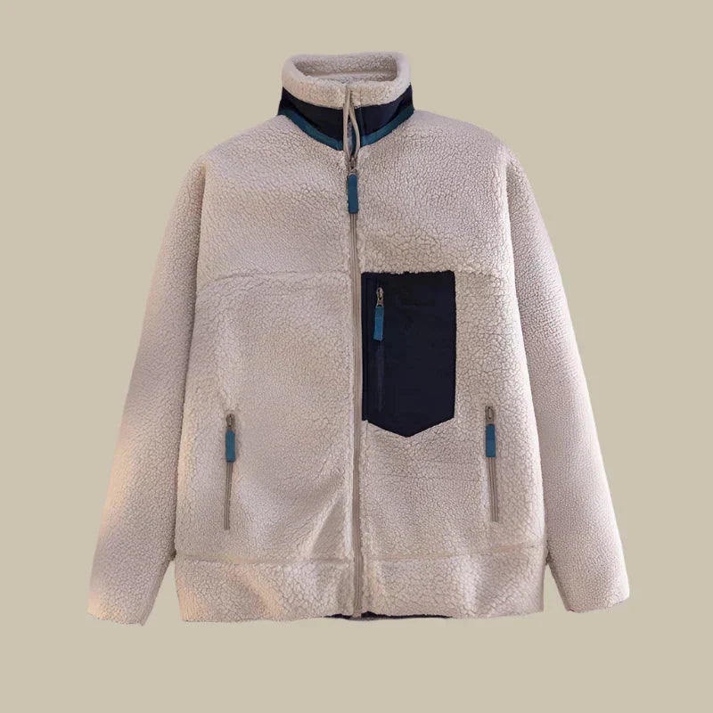 Men's casual fleece sweater soft cozy pullover in neutral tone, relaxed fit for everyday wear