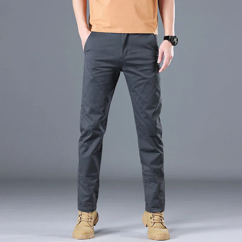 Men's Gabriel straight-leg casual pants in neutral tone, versatile everyday fit with timeless silhouette