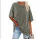 Women's oversized white cotton t-shirt relaxed fit breathable round neck casual summer tee