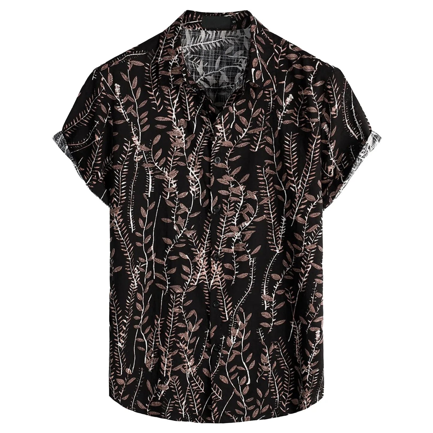 Bold unisex oversized Hawaiian button-up shirt vibrant tropical print poly blend relaxed summer fit