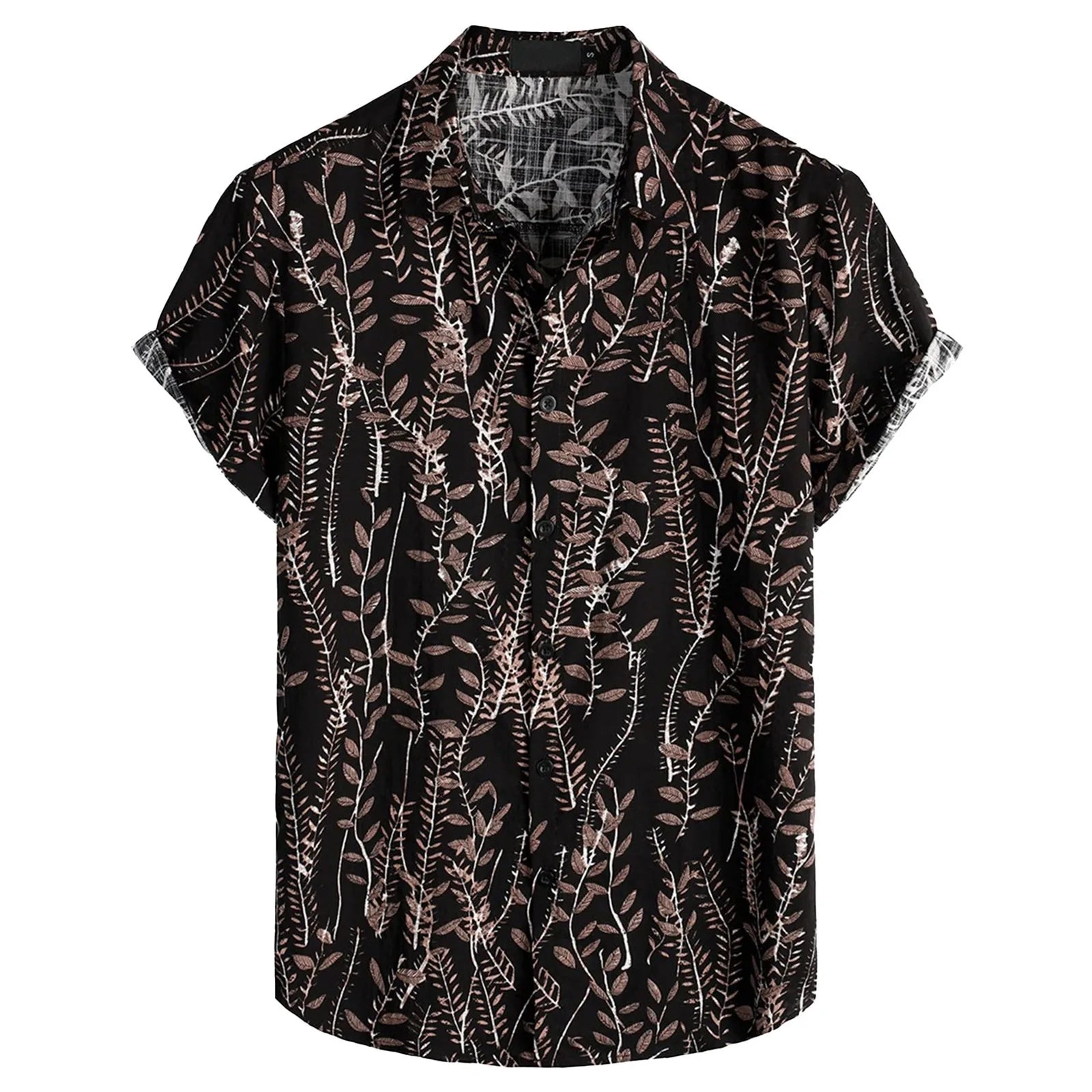 Bold unisex oversized Hawaiian button-up shirt vibrant tropical print poly blend relaxed summer fit