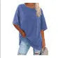 Women's oversized white cotton t-shirt relaxed fit breathable round neck summer casual tee
