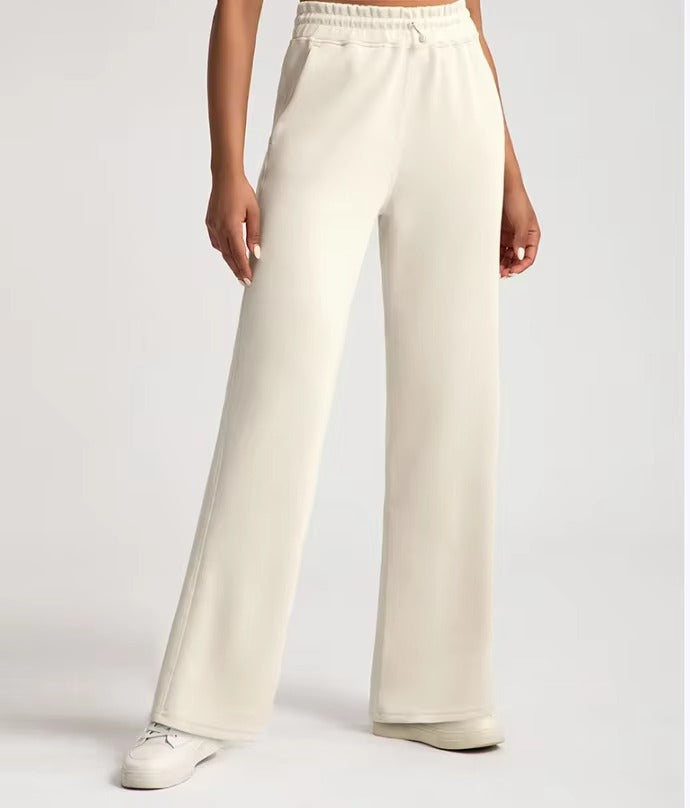 Women's loose fit high waist flare yoga pants breathable soft knit fabric ankle length