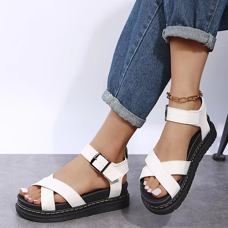 Women's soft genuine leather platform wedge sandals with 2-inch heel, effortless summer style