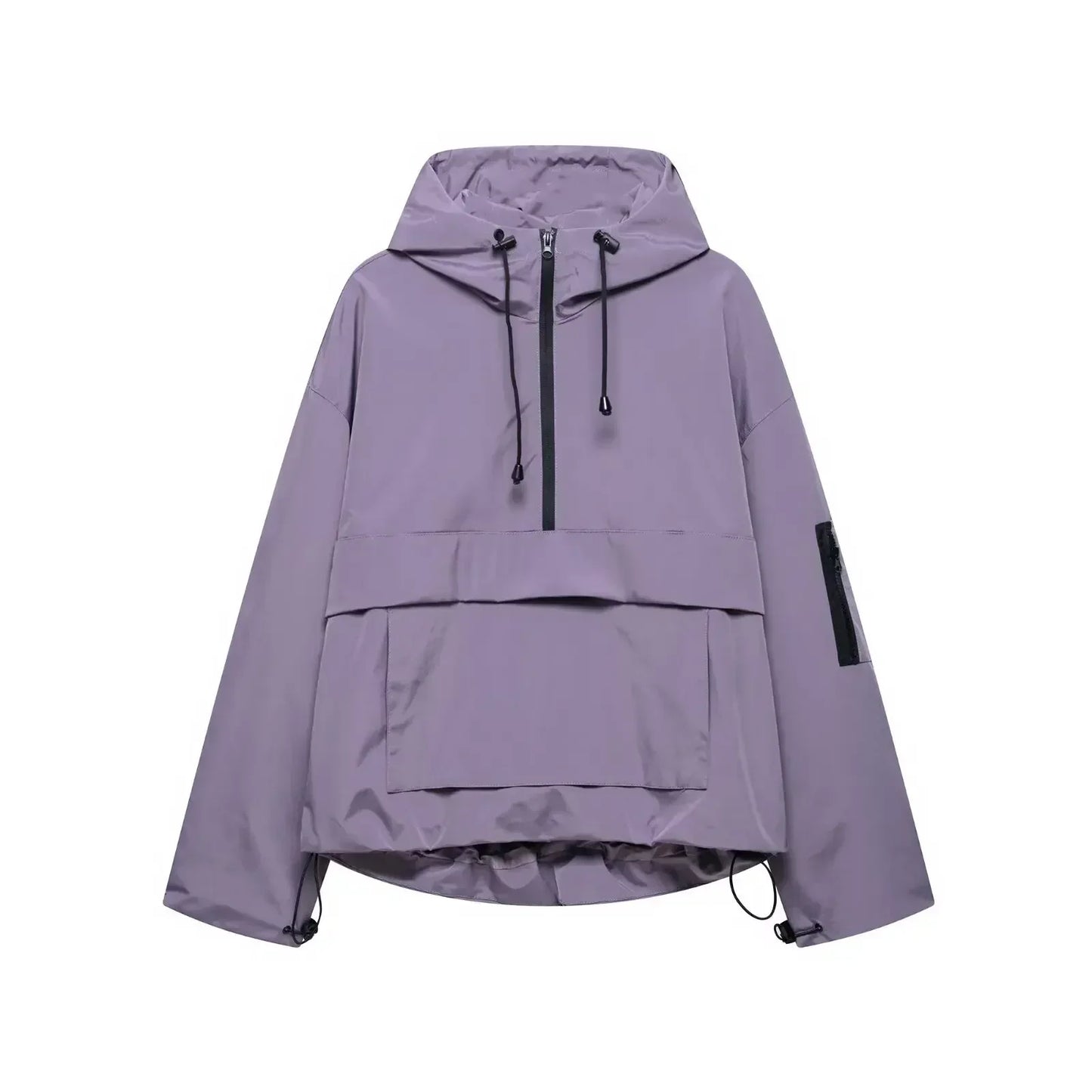 Women's minimal hooded ski jacket sleek structured fit for outdoor winter layering activities