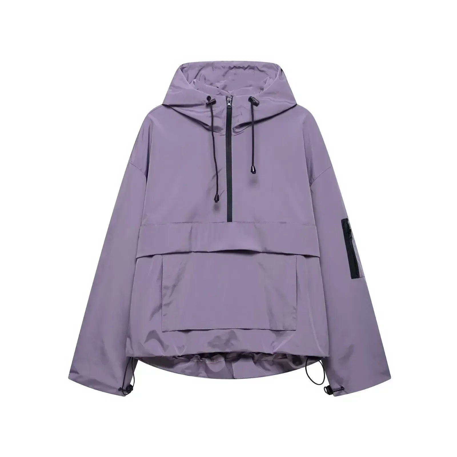 Women's minimal hooded ski jacket sleek structured fit for outdoor winter layering activities