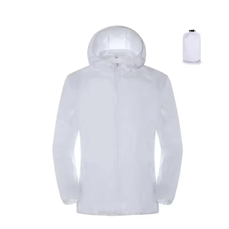 Lightweight waterproof windbreaker raincoat unisex hiking jacket water-repellent polyester shell