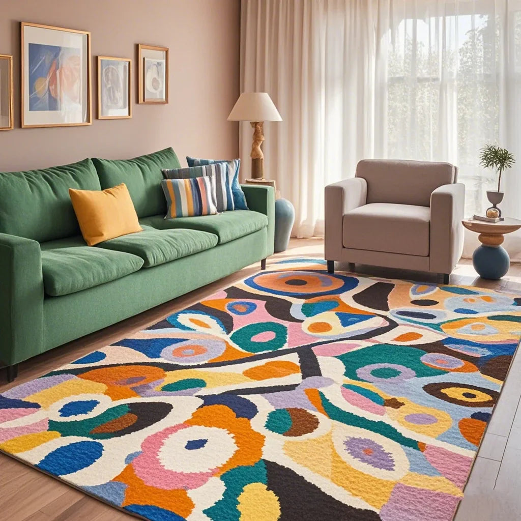 Dopamine velvet plush area rug dirt-resistant hand washable floor mat for modern living rooms