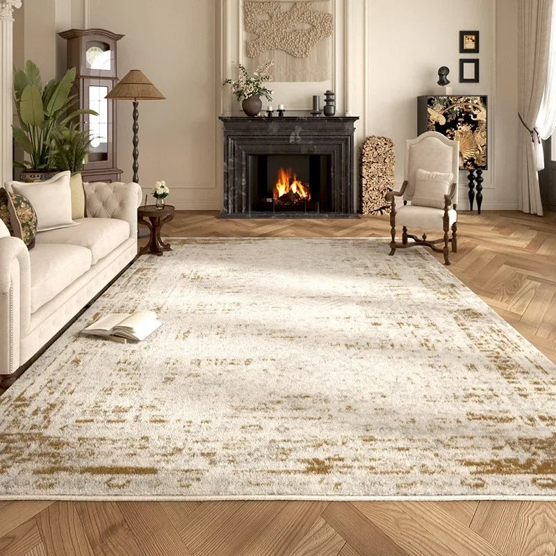 Maillard oversized brown plush living room rug with cloud-soft luxury texture for home decor