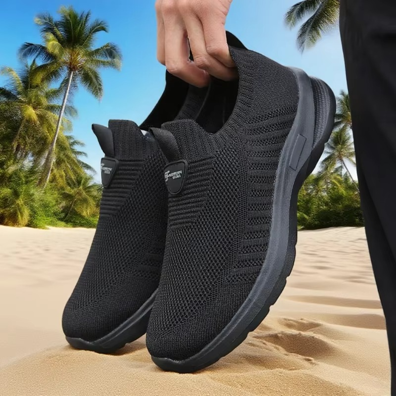 Men's lightweight gray mesh running shoes with flexible cushioned sole for breathable daily fitness