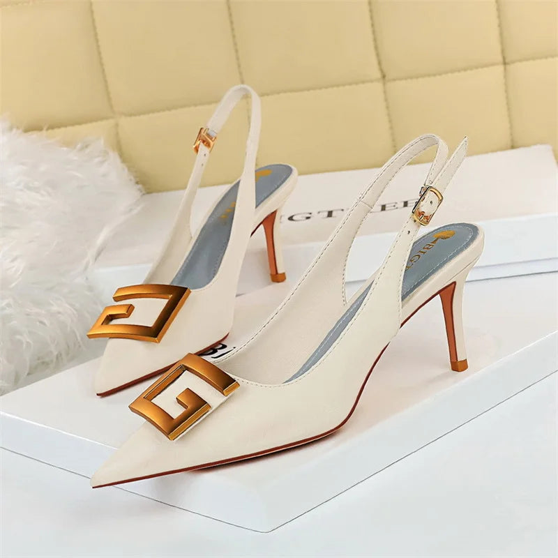 Urbann-Vibe Stella slingback pumps pointed toe elegant day-to-night women's heels adjustable strap