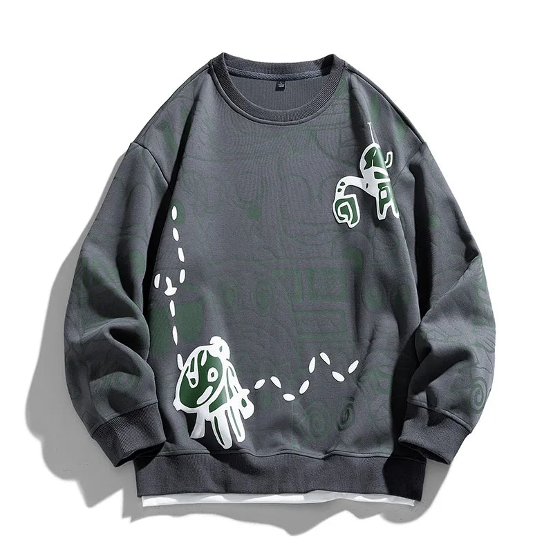 Rylan unisex relaxed-fit cotton pullover sweatshirt in neutral streetwear style with breathable knit fabric