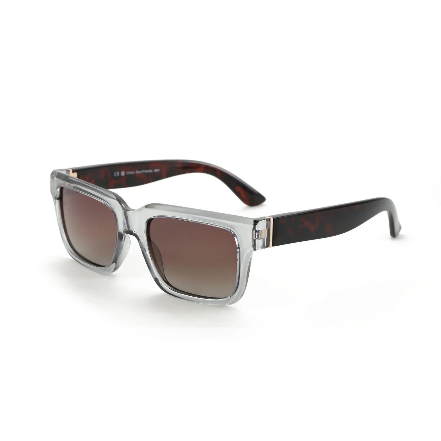 Zuniga bold chunky black frame polarized sunglasses UV400 gradient lens gold accent fashion