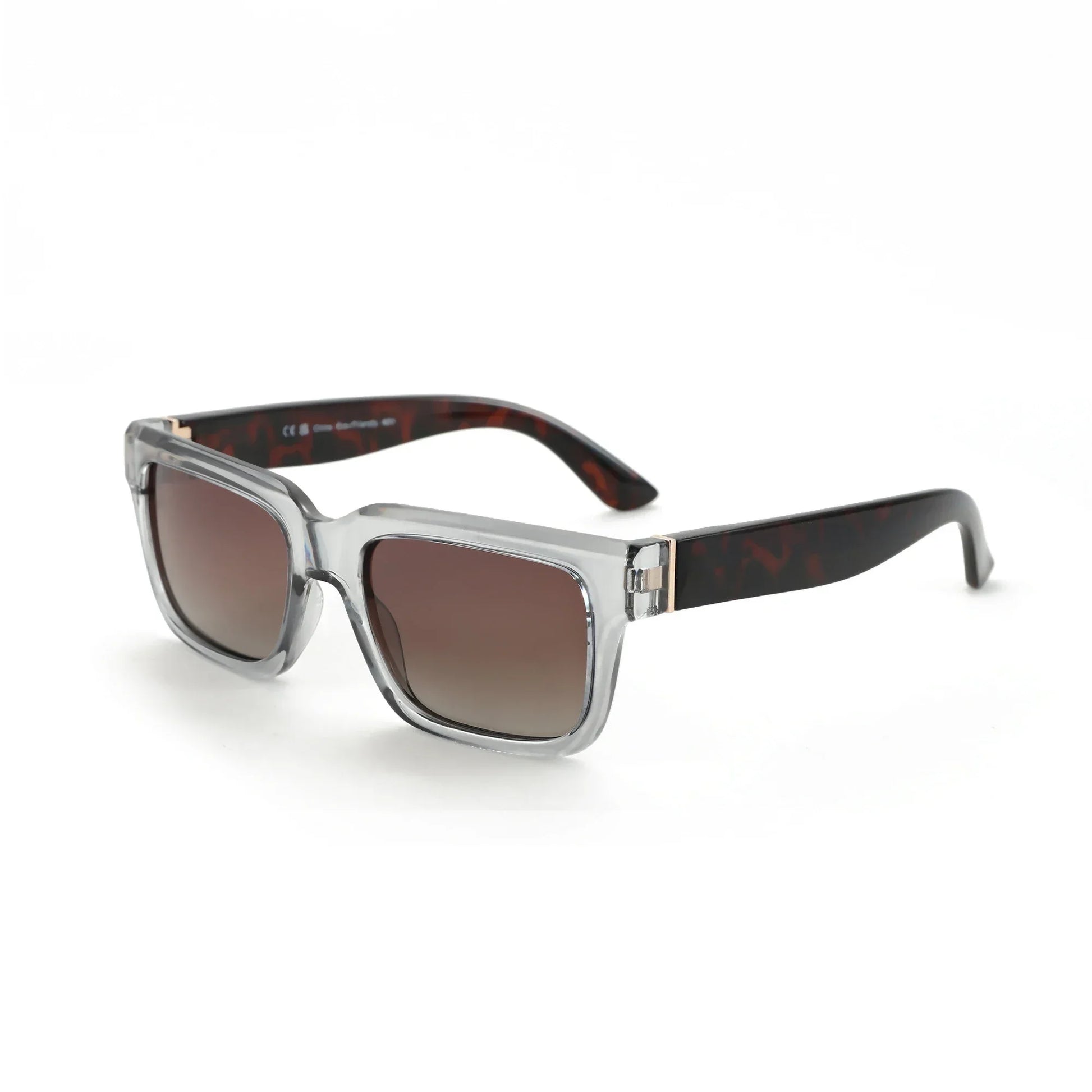Zuniga bold chunky black frame polarized sunglasses UV400 gradient lens gold accent fashion