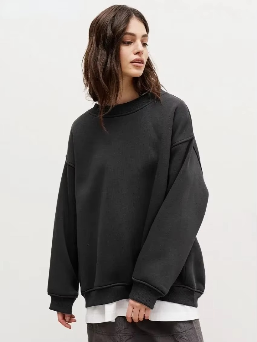 Women's oversized fleece pullover hoodie loose cozy fit warm sweatshirt for casual style