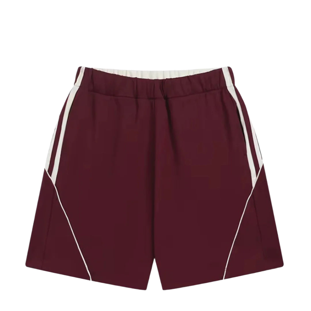 Relaxed fit active shorts with contrast panels and elastic drawstring waist for everyday comfort