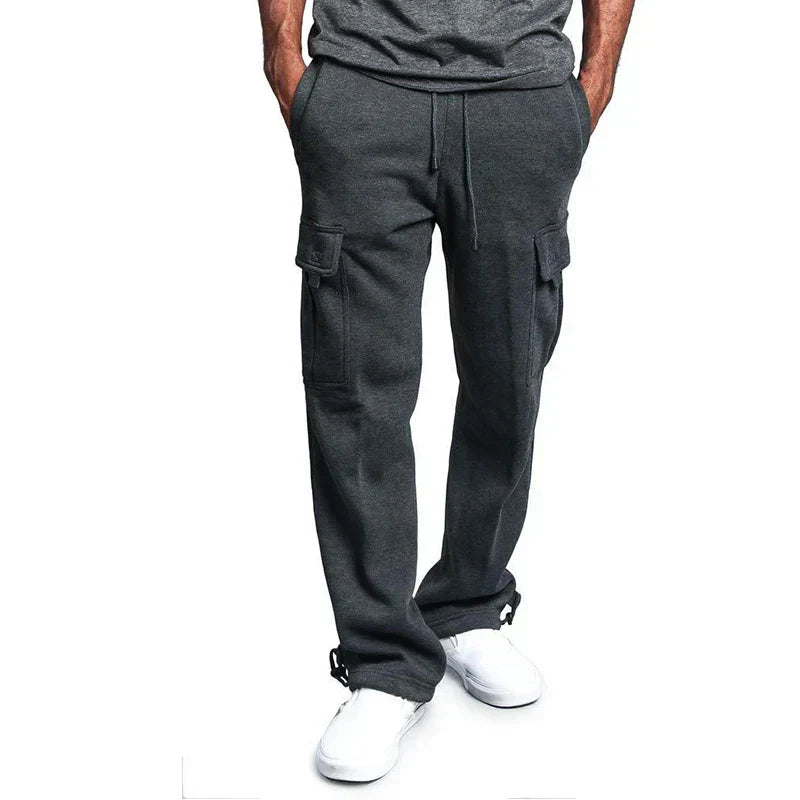 Men's olive green utility cargo pants multi-pocket durable relaxed fit work outdoor wear