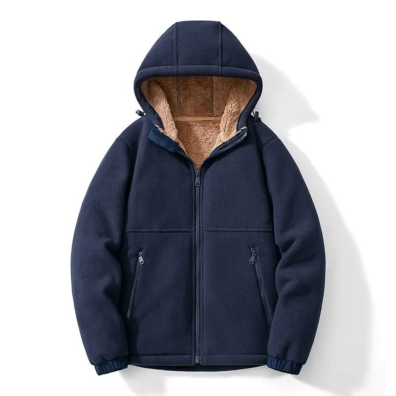 Bear Republic plush fleece hoodie relaxed fit windproof warm outdoor cozy pullover with textured trim